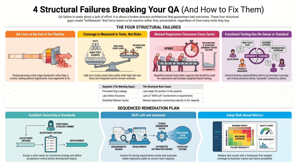 Four Structural Failures That Break QA Before a Single Test Runs